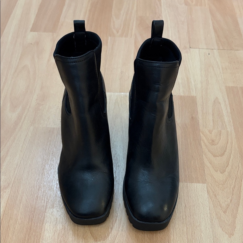 Aldo Black Leather Ankle Booties